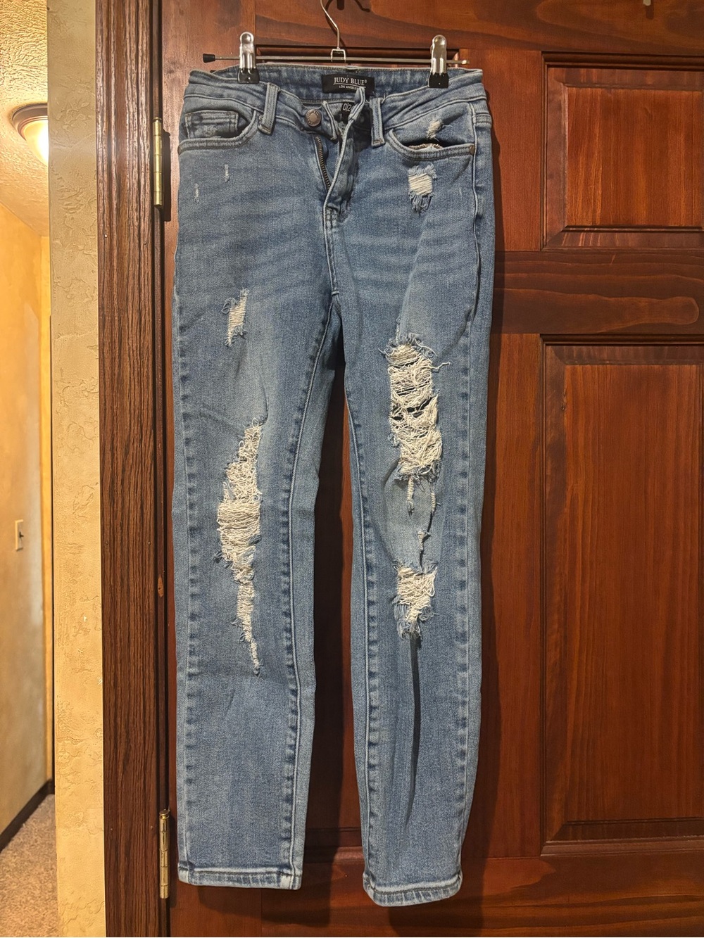 Judy Blue Light Blue Distressed Skinny Jeans